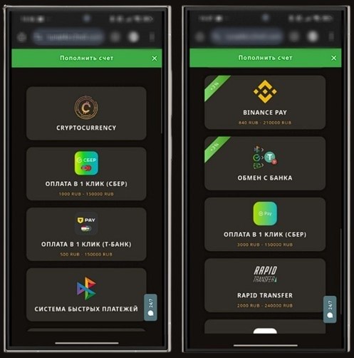 Способы внесения депозита